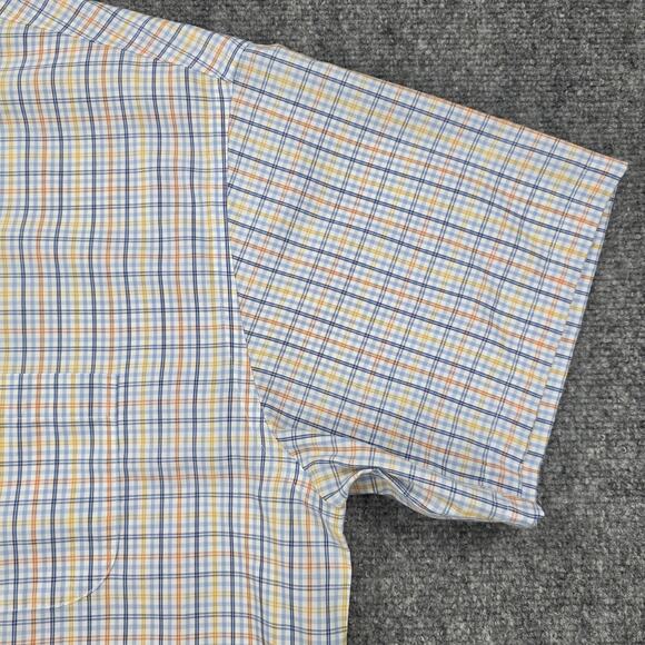 Brooks Brothers Shirt Mens Large Blue Plaid Short Sleeve Button Down Non Iron - Picture 14 of 16